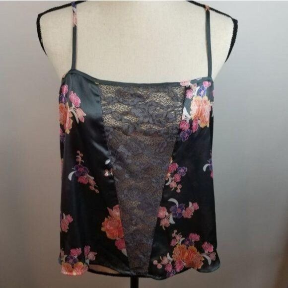 Chelsea28 Tank Large Women's Floral Lace Cutout Adjustable Strap Top - Picture 1 of 8
